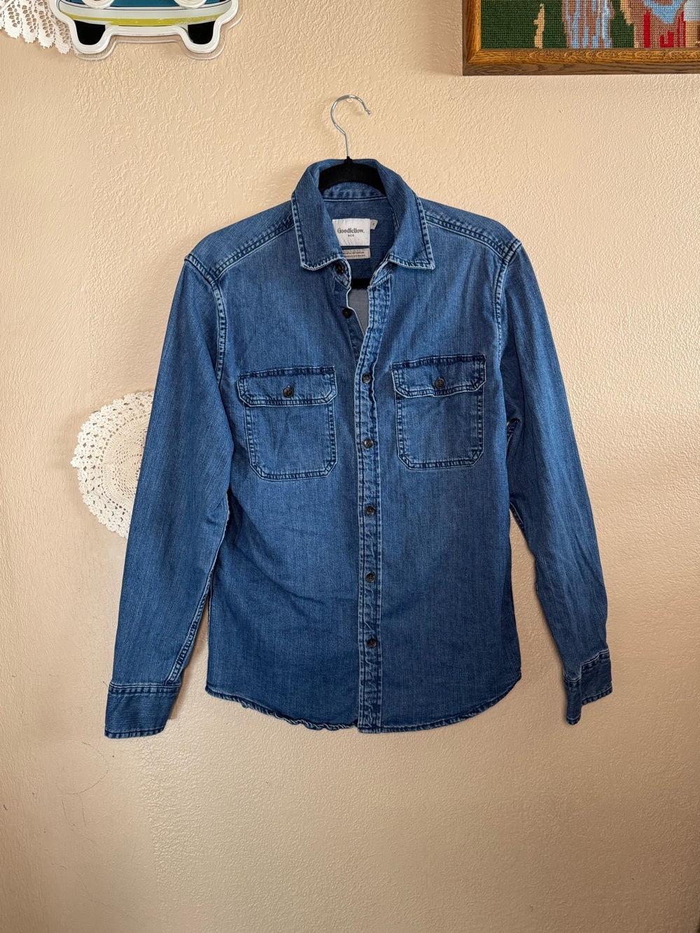 Goodfellow & Co Men's Denim Button-Down Shirt | Size Small